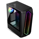 Spirit of gamer számítógépház - infinity black (fekete, ablakos, 8x12cm ventilátor, alsó táp,  atx, 1xusb3.0, 2xusb2.0)