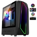 Spirit of gamer számítógépház - infinity black (fekete, ablakos, 8x12cm ventilátor, alsó táp,  atx, 1xusb3.0, 2xusb2.0)