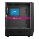 Spirit of gamer számítógépház - infinity black (fekete, ablakos, 8x12cm ventilátor, alsó táp,  atx, 1xusb3.0, 2xusb2.0)
