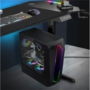 Spirit of gamer számítógépház - infinity black (fekete, ablakos, 8x12cm ventilátor, alsó táp,  atx, 1xusb3.0, 2xusb2.0)