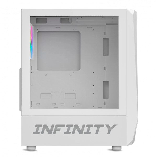 Spirit of gamer számítógépház - infinity white (fekete, ablakos, 8x12cm ventilátor, alsó táp,  atx, 1xusb3.0, 2xusb2.0)