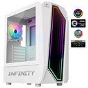 Spirit of gamer számítógépház - infinity white (fekete, ablakos, 8x12cm ventilátor, alsó táp,  atx, 1xusb3.0, 2xusb2.0)