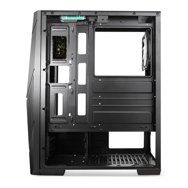Spirit of gamer számítógépház - rogue v rgb (fekete, ablakos, 8x12cm ventilátor, alsó táp,  atx, 1xusb3.0, 2xusb2.0)