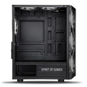 Spirit of gamer számítógépház - rogue vii rgb (fekete, ablakos, 6x12cm ventilátor, alsó táp,  atx, 1xusb3.0, 2xusb2.0)