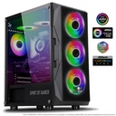 Spirit of gamer számítógépház - rogue vii rgb (fekete, ablakos, 6x12cm ventilátor, alsó táp,  atx, 1xusb3.0, 2xusb2.0)