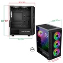 Spirit of gamer számítógépház - rogue vii rgb (fekete, ablakos, 6x12cm ventilátor, alsó táp,  atx, 1xusb3.0, 2xusb2.0)