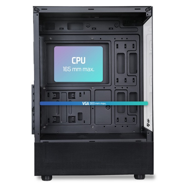 Spirit of gamer számítógépház - spectra black (fekete, ablakos, 3x12cm ventilátor, alsó táp,  atx, 1xusb3.0, 2xusb2.0)