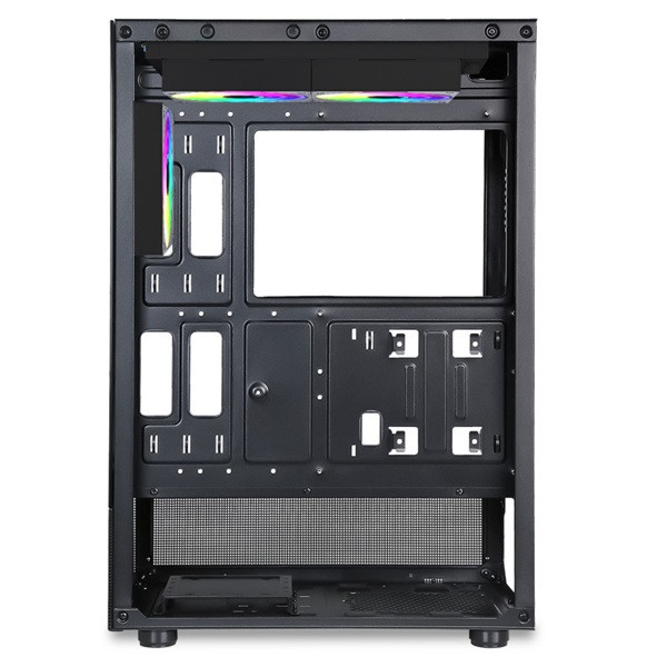 Spirit of gamer számítógépház - spectra black (fekete, ablakos, 3x12cm ventilátor, alsó táp,  atx, 1xusb3.0, 2xusb2.0)