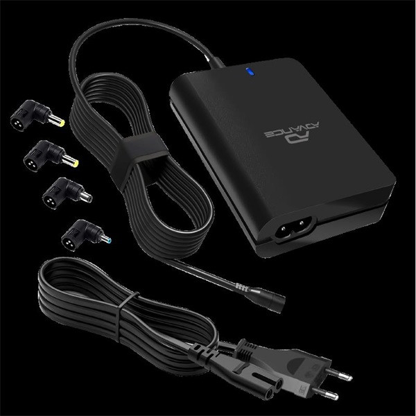 Advance notebook töltő - universal charger for hp laptops (90w, 5 csatlakozó, automata feszültség érzékelés, fekete)