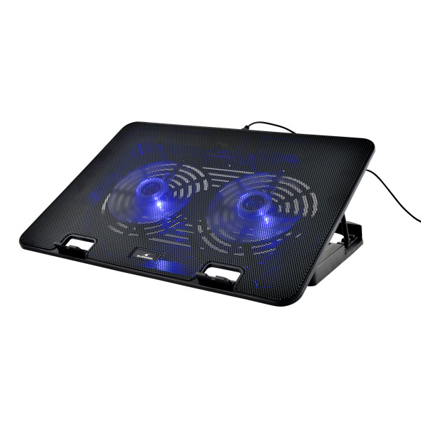 Bluestork notebook hűtőpad 17"-ig - nb-cooler-one (led, 2xusb-a)