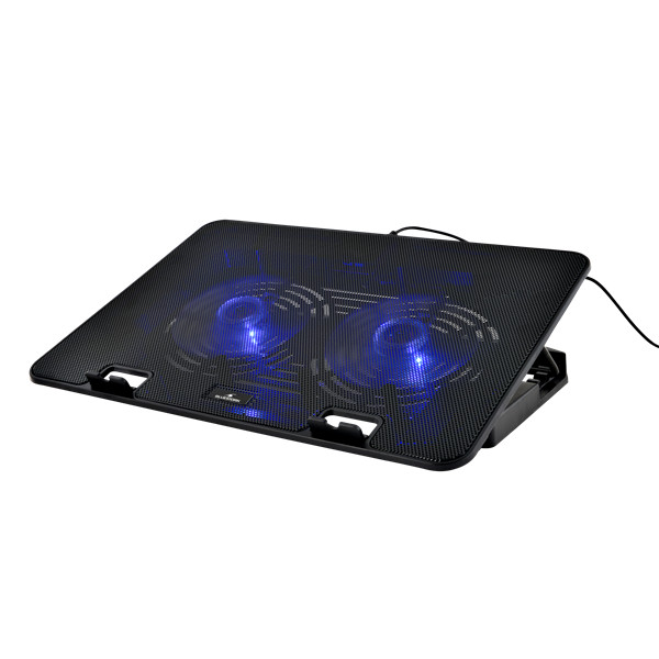 Bluestork notebook hűtőpad 17"-ig - nb-cooler-one (led, 2xusb-a)
