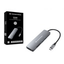 Conceptronic notebook dokkoló - donn11g (usb-c to hdmi+usb-c pd:60w+usb-a 3.0+2.0, ezüst)