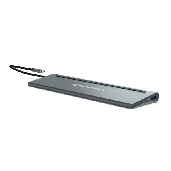 Conceptronic notebook dokkoló - donn17g (usb-c to hdmi/dp/usb-c pd/usb-c data/usb 3.0/usb 2.0/sd/tf/gbe/aux)