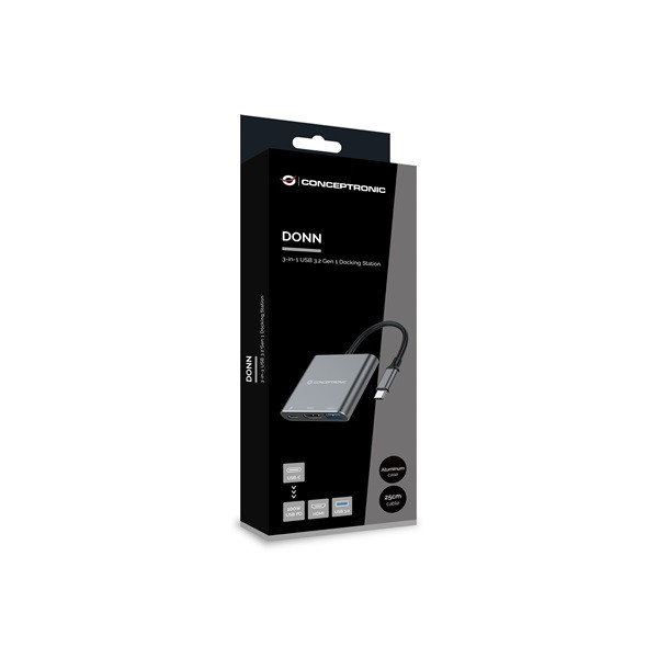 Conceptronic notebook dokkoló - donn18g (usb-c to hdmi/usb-c pd/usb 3.0)