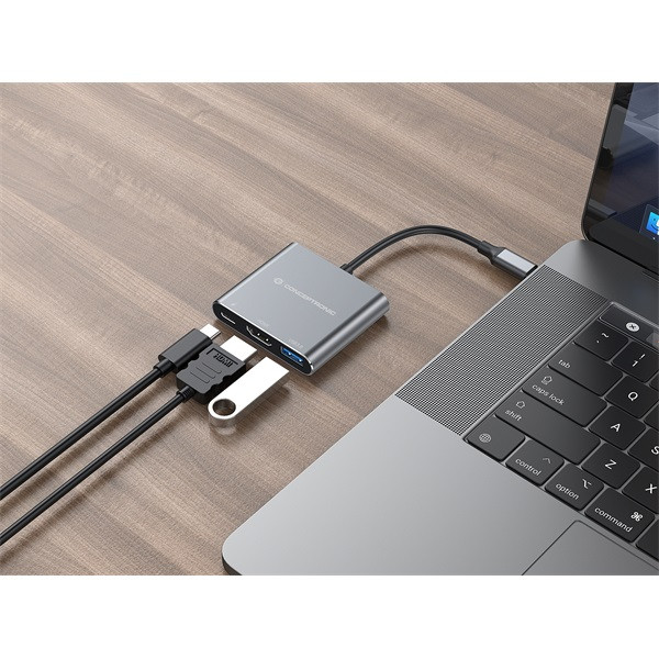Conceptronic notebook dokkoló - donn18g (usb-c to hdmi/usb-c pd/usb 3.0)