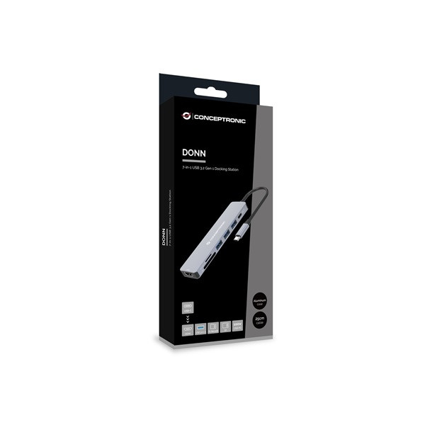Conceptronic notebook dokkoló - donn18g (usb-c to hdmi/usb-c pd/usb 3.0/sd/tf)