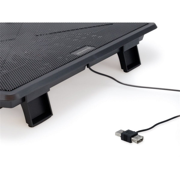 Conceptronic notebook hűtőpad 15,6"-ig - thana06b (usb, 2x12,5cm, állítható magasság, csúszásmentes, fekete)