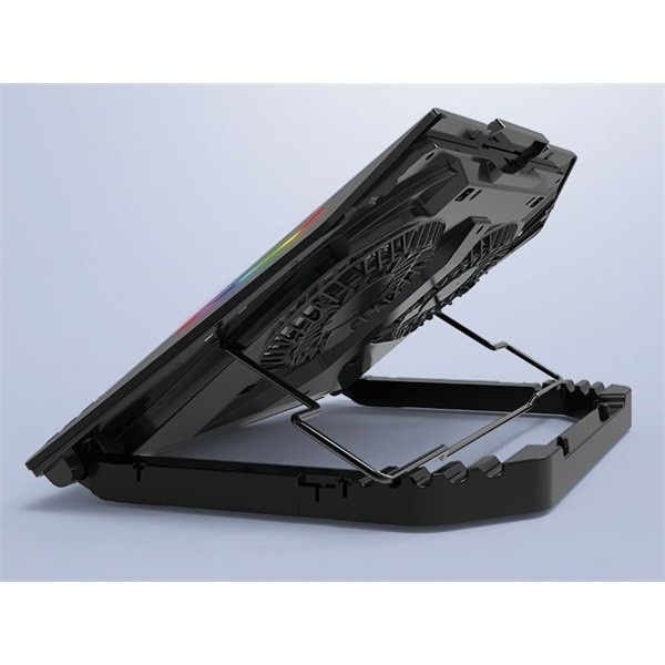 Conceptronic notebook hűtőpad 17"-ig - thyia02b (usb, 2x12,5cm, lcd kijelző, állítható magasság, csúszásmentes, fekete)