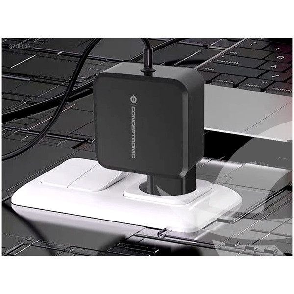 Conceptronic univerzális töltő adapter - ozul04be (usb-c, 67w, 3,3-21v, fekete, 1,8m)