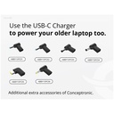 Conceptronic univerzális töltő adapter - ozul04be (usb-c, 67w, 3,3-21v, fekete, 1,8m)