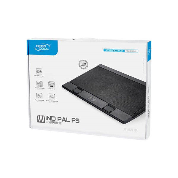 Deepcool notebook hűtőpad 17"-ig - wind pal fs (21,5-26,5db; max. 195,38 m3/h; 2x14cm, 2xusb2.0)