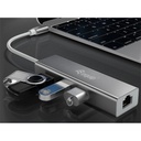 Equip multifunkciós átalakító - 133481 (bemenet: usb-c, kimenet: 3x usb3.0/rj45(gigabit))