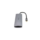 Equip notebook dokkoló - 133482 (bemenet: usb-c, kimenet: usb-c pd:60w/hdmi/3x usb3.2 gen1/tf/microsd)