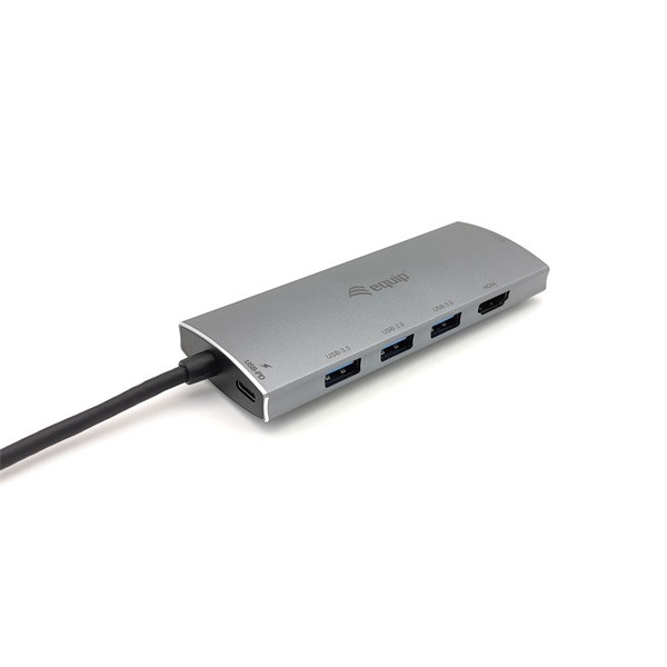 Equip notebook dokkoló - 133482 (bemenet: usb-c, kimenet: usb-c pd:60w/hdmi/3x usb3.2 gen1/tf/microsd)