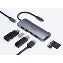 Equip notebook dokkoló - 133482 (bemenet: usb-c, kimenet: usb-c pd:60w/hdmi/3x usb3.2 gen1/tf/microsd)