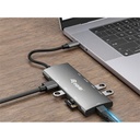 Equip notebook dokkoló - 133490 (bemenet: usb-c, kimenet: usb-c pd:100w/hdmi/2x usb-a 3.2 gen1/ usb-c3.2 gen1/sd/tf)