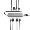 Hama usb hub - 200142 (usb-c 9in1, 4xusb 3.1, 2xusb-c, 2xhdmi, 1xlan, 100w pd, szürke)