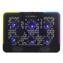 Rampage notebook hűtőpad 15,6"-ig - sixpower r9 (fém rács; 6xventi, rgb, 2xusb-a, kék led)