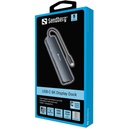 Sandberg notebook dokkoló - usb-c 8k display dock (bemenet: usb-c; kimenet: hdmi+dp+2xusb-a3.0+usb-c+rj45; 8k/30hz)