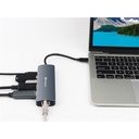 Sandberg notebook dokkoló - usb-c 8k display dock (bemenet: usb-c; kimenet: hdmi+dp+2xusb-a3.0+usb-c+rj45; 8k/30hz)