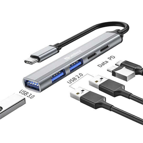 Sandberg notebook dokkoló - usb-c to 3xusb-a+2xusb-c saver