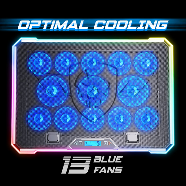 Spirit of gamer notebook hűtőpad 17"-ig - airblade 1300 rgb (25,8db; max. 169 m3/h; 10x6cm+3x8cm, rgb led, 2xusb2.0)