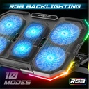 Spirit of gamer notebook hűtőpad 17"-ig - airblade 700 rgb (29db; max. 180 m3/h; 4x10cm+2x7cm, rgb led, 2xusb2.0)