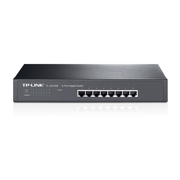 Tp-link switch  - tl-sg1008 (8 port, 1000mbps; fém ház, rackbe szerelhető)