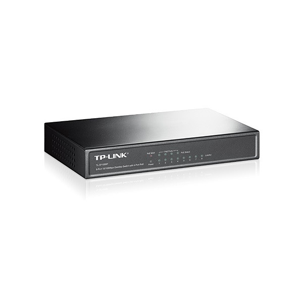 Tp-link switch  poe - tl-sf1008p (8 port 100mbps; 8/4 af poe port, 57w)