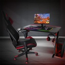 Spirit of gamer gamer asztal - headquarter 300 (mdf lap, fém lábak, fekete, rgb led háttérvilágítás, 120 x 60 x 1,8 cm)