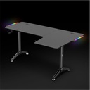 Spirit of gamer gamer asztal - headquarter 600 r (mdf lap, fém lábak, fekete, rgb led háttérvilágítás, 140 x 60 x 75cm)