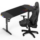 Spirit of gamer gamer asztal - headquarter 800 (mdf lap, fém lábak, fekete, rgb led háttérvilágítás, 140 x 60 x 1,6 cm)