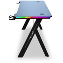The g-lab gamer asztal - k-desk-sulfur (120x60cm, fém, pohártartó, fejhallgatótartó, fekete, rgb led)