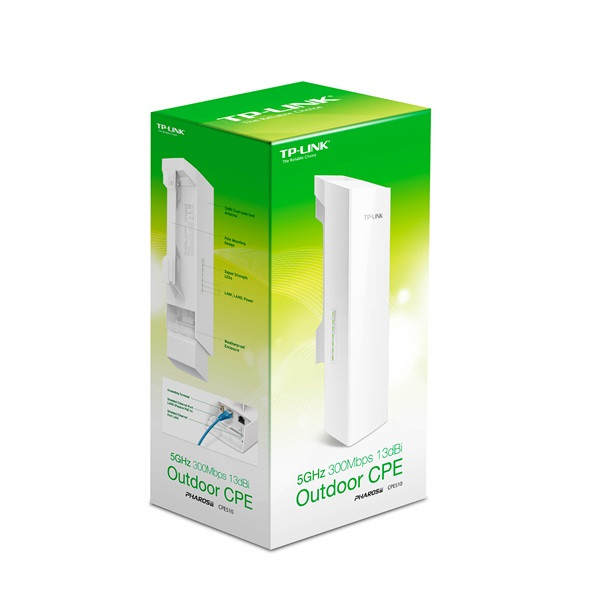 Tp-link access point wifi n kültéri - pharos cpe510 (300mbps, 5ghz; 100mbps, 24v poe; irányíth. 13dbi ant; 5km)