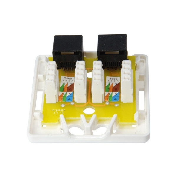 Equip fali aljzat - 235214 (2 port, cat6, utp, fehér)
