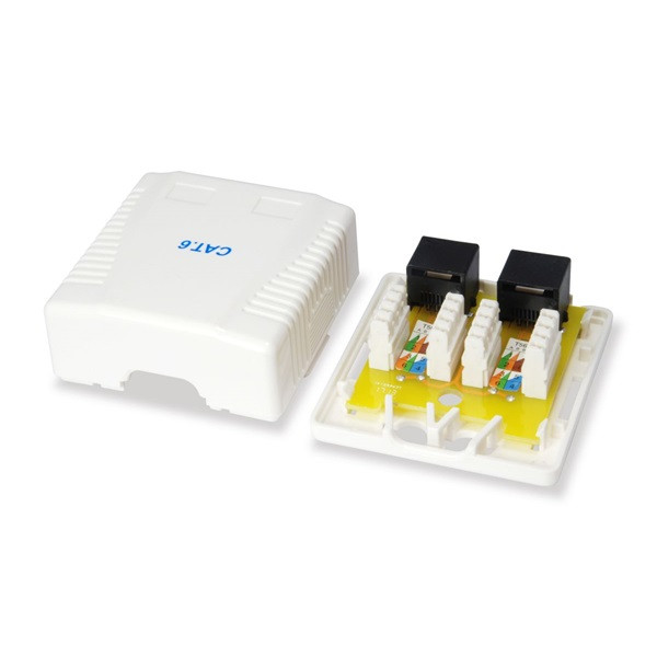 Equip fali aljzat - 235214 (2 port, cat6, utp, fehér)