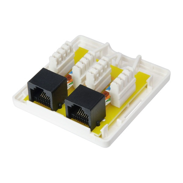 Equip fali aljzat - 235214 (2 port, cat6, utp, fehér)