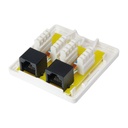 Equip fali aljzat - 235214 (2 port, cat6, utp, fehér)