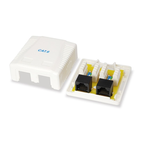 Equip fali aljzat - 235214 (2 port, cat6, utp, fehér)