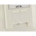 Equip keystone süllyeszthető csatlakozó aljzat - 125772 (2 port, cat6a, stp, 80x80mm, fehér) 5db/csomag